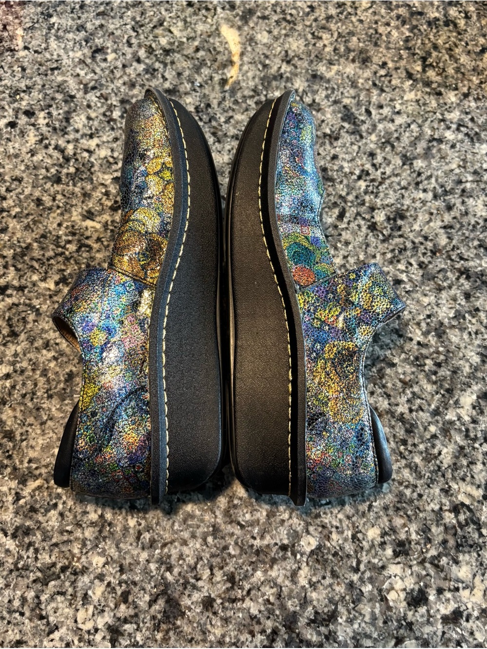 Alegria Iridescent Floral Paloma Mary Jane - Blue/Gold/Green - Picture 4 of 5